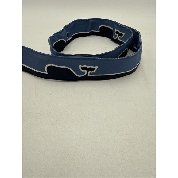 Vineyard Vines Whale Belt Sz M Fabric D Ring Style Blue White Preppy - Picture 6 of 8